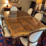 Henredon Dining Table, 1 Leaf and 6 Chairs