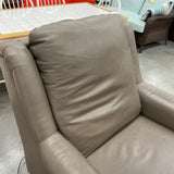 Bassett Leather Power Recliner with Adjustable Headrest (R)