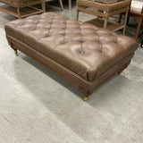 Ethan Allen Leather Ottoman