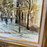 London Street Scene Framed Canvas