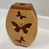 Butterfly Wood Vase