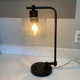 Bronze Lamp with Bubble Glass Globe