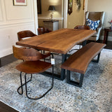 Live Edge Table with Bench and 4 Chairs