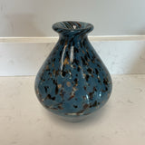 Glass Blue and Gold Bud Vase