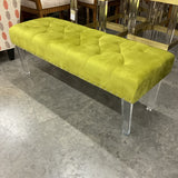 Green Tufted Bench
