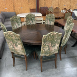 Ambella Castilian 74" Table with 8 Leather Seat Chairs