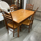 Dining Table with 4 Chairs and Butterfly Leaf