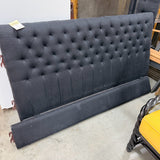 Black Upholstered Queen Platform Bed
