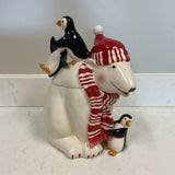 Harry and David Polar Bear and Penguins Cookie Jar