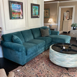 Teal England Sectional w/Chaise
