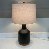 West Elm Black & Wood Base Lamp