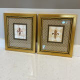 Pair of Fleur De Lis Framed Art