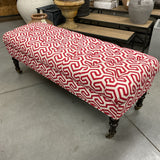 Geometric Red & White Bench