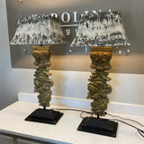 Pair of Metal Shade Lamps
