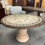 Outdoor Stone Top Pedestal Table