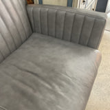 Bradington Young Gray Leather Sofa w/Ottoman