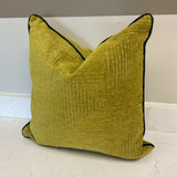 Green Pillow, Navy Trim