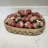 Italian Majolica Ceramic Basket w/Strawberries (R)