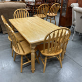 Table, 4 Chairs & Bench