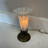 Small Andrea White and Brass Lamp