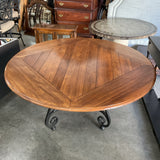 60' Round Dining Table with Metal Base
