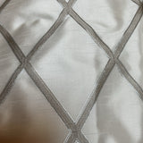 Pair of Custom White and Tan Napped Lined Pleated Panels