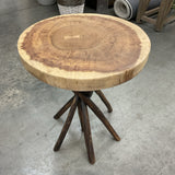 Round Wood End Table