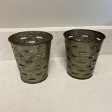 Pair of Galvanized Metal Planter