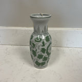 Green & White Chinoiserie Vase
