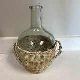 Glass Bottle in Seagrass Basket  (166ADF2909)