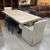 Sparrow & Sage Table with 4 Windsor Chairs and 2 Upholstered Arm Chairs