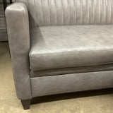 Bradington Young Gray Leather Sofa w/Ottoman