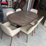 Table with 2 Leaves & 6 LeatherAnn Dining Chairs by Colibri
