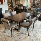 Table with 6 Leather Bernard Chairs