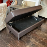 Abbyson Leather Storage Ottoman