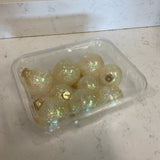 Set of 9 Transluscent Gold Ornaments