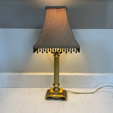 Small Brass Lamp with Black Beaded Shade