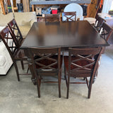 Pub Table with 1 Leaf and 8 Stools