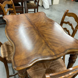 Pulaski Counter Height  Dining Table with 4 Rush Bottom Chairs
