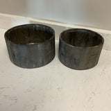 Set of 2 Round Wood Planters