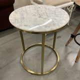 Round Stone Top End Table