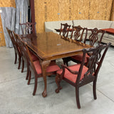 Thomasville Table, 8 Chairs, 2 Leaves and Table Pads