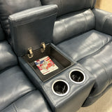 Leather Manual Rocker Reclining Loveseat
