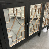Black Mirrored Kacia Credenza