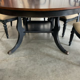 Thomasville Round Table with 8 Chairs and 1 Leaf As Is