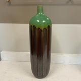 Tall Brown and Green Vase