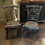 Pair Woven Rattan Chairs