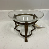 Glass Bowl on Brass Stand