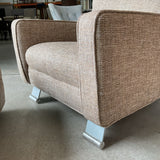 Newly Reupholstered Woodmark Chair and Ottoman (R)