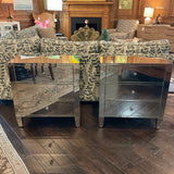 Pair of Bernhardt Mirrored Nightstands